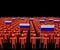 Crowd of abstract people with many Russian flags illustration