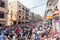 Crowd of the audience at a festival of bulls and horses in Segorbe.