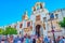 The crowd at the Door of Forgiveness of Seville Cathedral, Seville, Spain