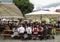 Crowd eating at the apricot crop festival in Poysdorf