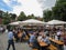 Crowd eating at the apricot crop festival in Poysdorf