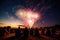 Crowd Enjoying Fireworks Show