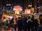 Crowd gathering on front of the stands of the Munich Christmas market Christkindlmarkt.