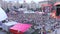 Crowd of many people watching football match