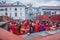 Crowd of Nepali Women at Pashupatinath Temple during Teej Festival