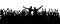 Crowd of people applauding silhouette. Cheerful audience, vector.