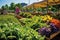 Crowd of people at a farmers market in Seattle, Washington, A bustling organic farmer\\\'s market during summer, AI Generated