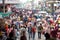 Crowd of people near the New Market, Kolkata, India
