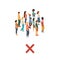 Crowd of people no distance. flat vector illustration