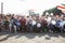 crowd of people in the park during the presidential election campaign 2020 in Belarus. Elections in Belarus 2020