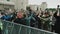 Crowd of people prepares for marathon city place under Moscow State University