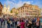 Crowd of people at Spanish Square and Spanish Steps in Rome, Italy