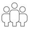 Crowd of people thin line icon. Family or business team, three persons symbol, outline style pictogram on white