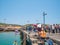 Crowd of people transport Bali Hai Pier on Koh lan harbor in Pattaya city.