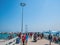 Crowd of people walking on Bali Hai Pier in Pattaya city.Bali Hai Pier the harbor transit between Pattaya and Koh larn island