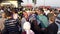 Crowd of people walking in Eminonu square, istanbul, Turkey