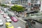 Crowd of people walking on The R Walk in Ratchaprasong district