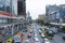 Crowd of people walking on The R Walk in Ratchaprasong district