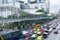 Crowd of people walking on The R Walk in Ratchaprasong district