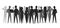 Crowd silhouette. People group shadow young friend school boy large crowd business people silhouettes. Vector black