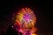 crowd of Silhouette watching firework isolated display for celebration happy new year and merry christmas on black isolated