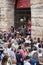 Crowd of spectators near the Arena of Verona entrance