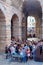 Crowd of spectators near the Arena of Verona entrance