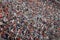 Crowd of spectators in the stands of the football field