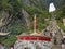 Crowd of tourist Climbing Heaven gate cave stairs on tianmen mountain national park at Zhangjiajie city china.