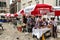 Crowd of tourists in old town in Dubrovnik in Croatia