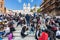 Crowd of tourists on Spanish Steps in Rome