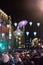 Crowd viewing Lumiere exhibition in Piccadilly Circus