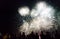 Crowd watching fireworks and celebrating new year eve