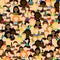 Crowd. Workers group. Seamless pattern with people