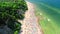 Crowded beach at Baltic Sea. Tourism in summer.