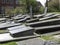 Crowded cemetery in Dutch village