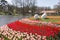 Crowded and colorfull overview keukenhof landscape