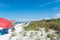 Crowded day on the beach in Sunny Florida