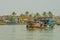 Crowded ferry transports people along the Thu BÃ²n River in Vietnam