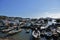 Crowded fishing harbor in Cheung Chau Hong Kong. 20 Aug 2021