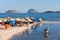 Crowded Ipanema beach in Rio de Janeiro