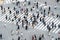 Crowded Japanese people, Asian traveler walk cross road at Shibuya scramble crossing. Tokyo Japan tourism