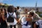 Crowded Overlook at Park Guell Overlook in Barcelona