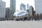 Crowded of people visiting the Cloud Gate sculpture in Millennium Park, Chicago,USA