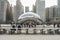 Crowded of people visiting the Cloud Gate sculpture in Millennium Park, Chicago,USA