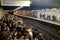 Crowded platform on the London underground,UK.