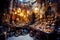 crowded shop in eastern bazaar with mysterious objects