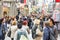 Crowded shopping street in Cologne