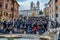 Crowded Spanish Steps at Piazza di Spagna in Rome Italy during peak season