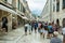 Crowded Stradun Placa in Dubrovnik`s Old Town, Croatia